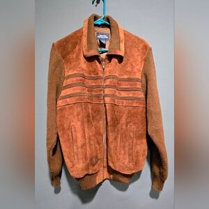 Vintage 1980's Men's Brown Suede Bomber Jacket Excellent Condition sz Large